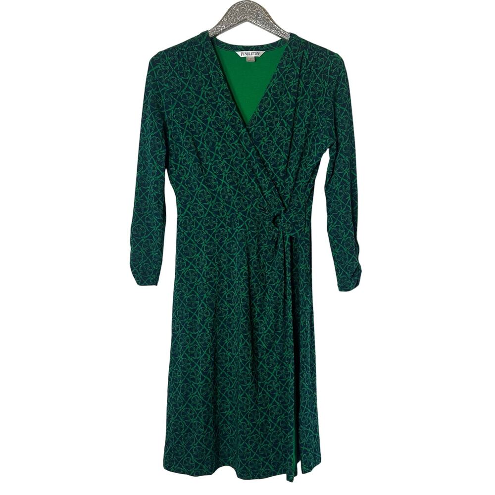 Pendleton Green Sand Dollar Print Wrap Dress